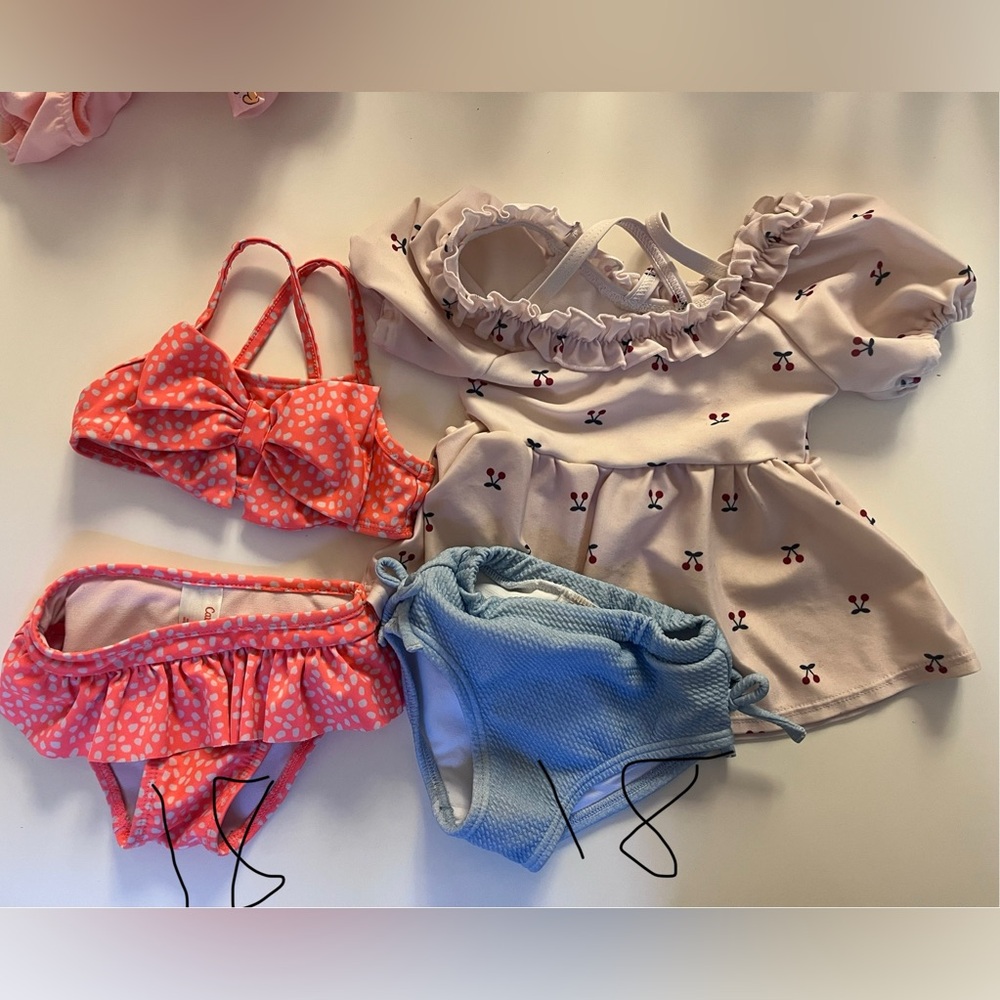 Bundle: 2x 18 month old bathing suits (Girls)
Carters & Amazon